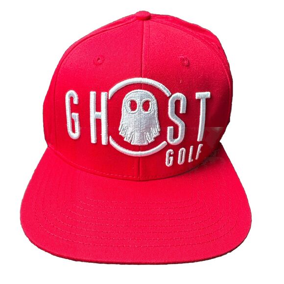 Ghost Golf Red SnapBack Hat Adjustable Red White Play Fearlessly NWOT - Picture 1 of 6